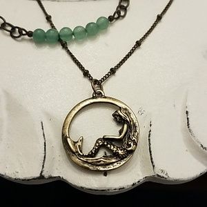 Layered Green Aventurine Mermaid Necklace